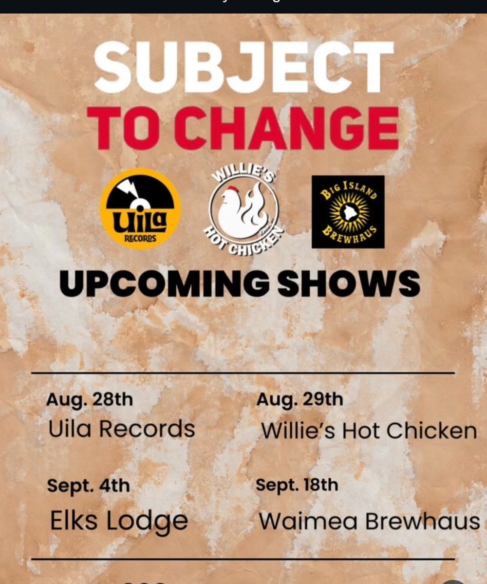 Subject to Change archived show flyer
